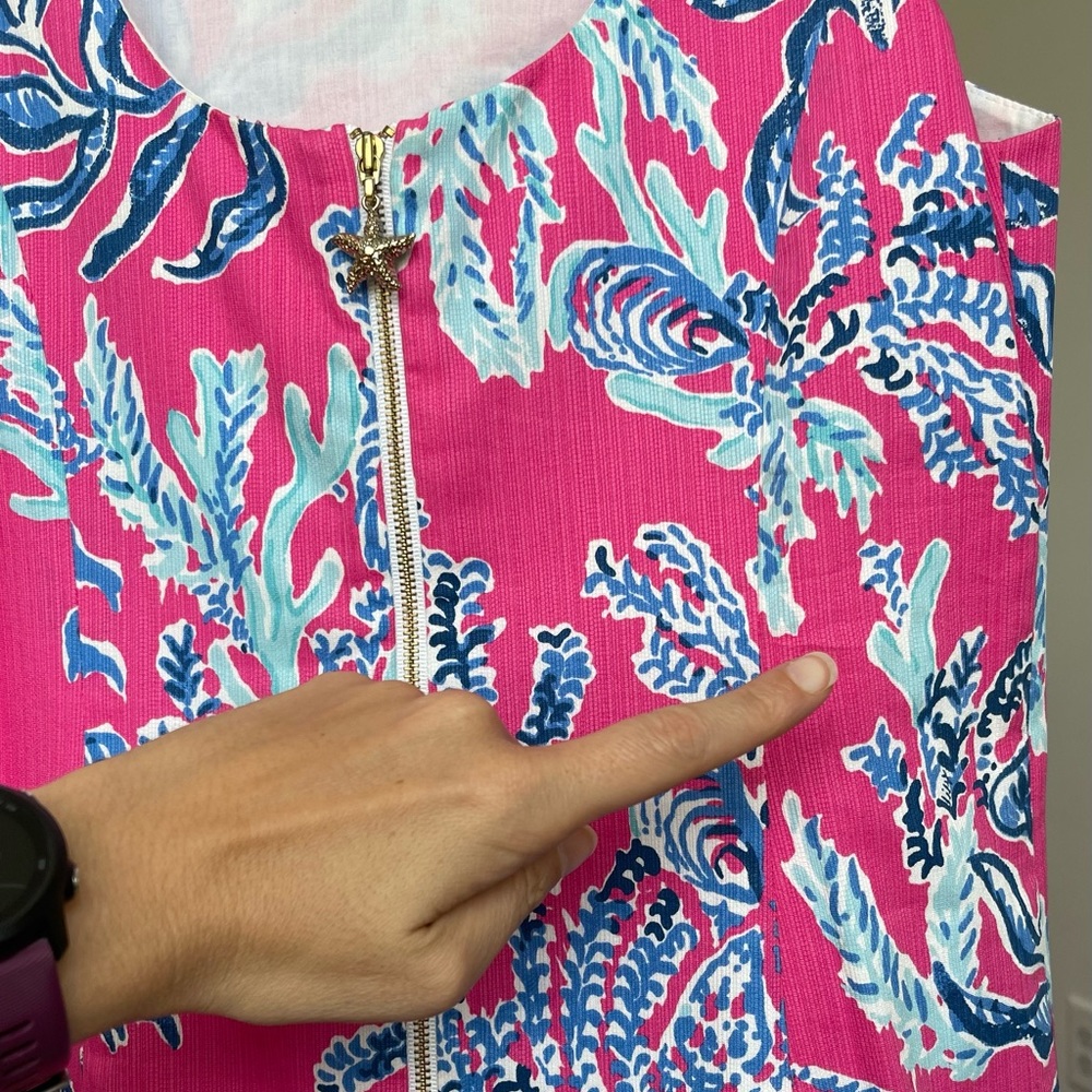 Lilly Pulitzer ⢠Shift Mini Dress ⢠Pink Blue ⢠Vacation Size 2 Fits Size 4 - Picture 13 of 15